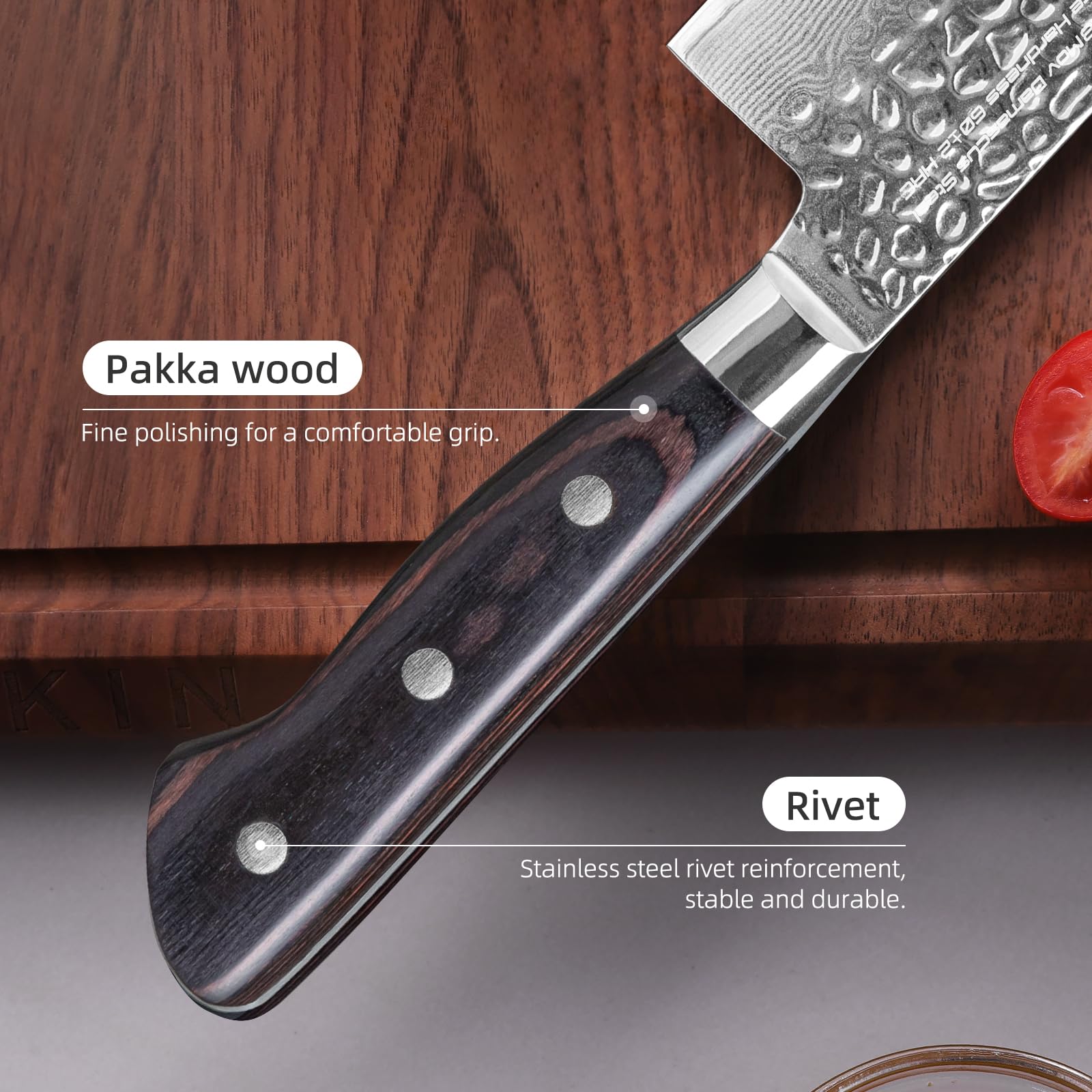 FINDKING 8 Inch Gyuto Chef Knife, Razor-Sharp Damascus Steel Edge Kitchen Knife, All-Purpose Japanese Cutting Companion, Professional-Grade Kitchen Essential (Raven Series)