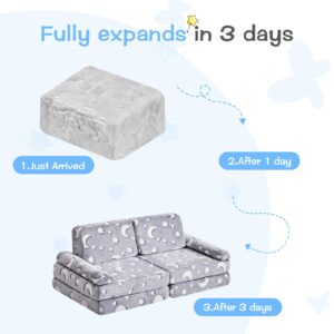 IFNOW Modular Kids Play Couch,Toddler Couch Kids Sofa,Child Sectional Sofa,Bedroom and Playroom Furniture for Toddlers,Convertible Foam and Floor Cushion for Boys and Girls,Glow in The Dark,Star