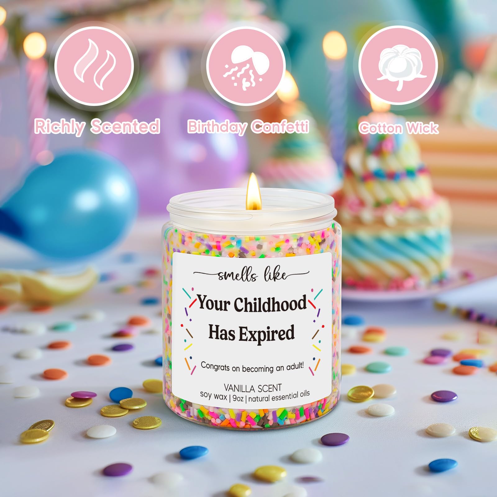 GSPY 18th Birthday Candles - 18th Birthday Gifts for Girls, Boys - 18 Year Old Girl Birthday Gifts - Funny Turning 18, Happy 18th Birthday Gifts for Daughter, Son, Granddaughter, Niece, Friend