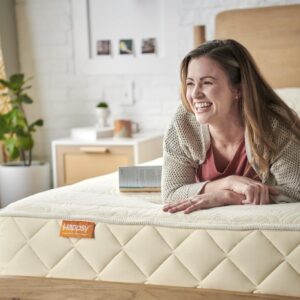 Happsy Organic Queen Mattress - 10 Inch Plush Mattress with Encased Coils - Mattress in Box for Pressure Relief & Comfortable Sleep - Naturally Cooling & Breathable Latex Mattress