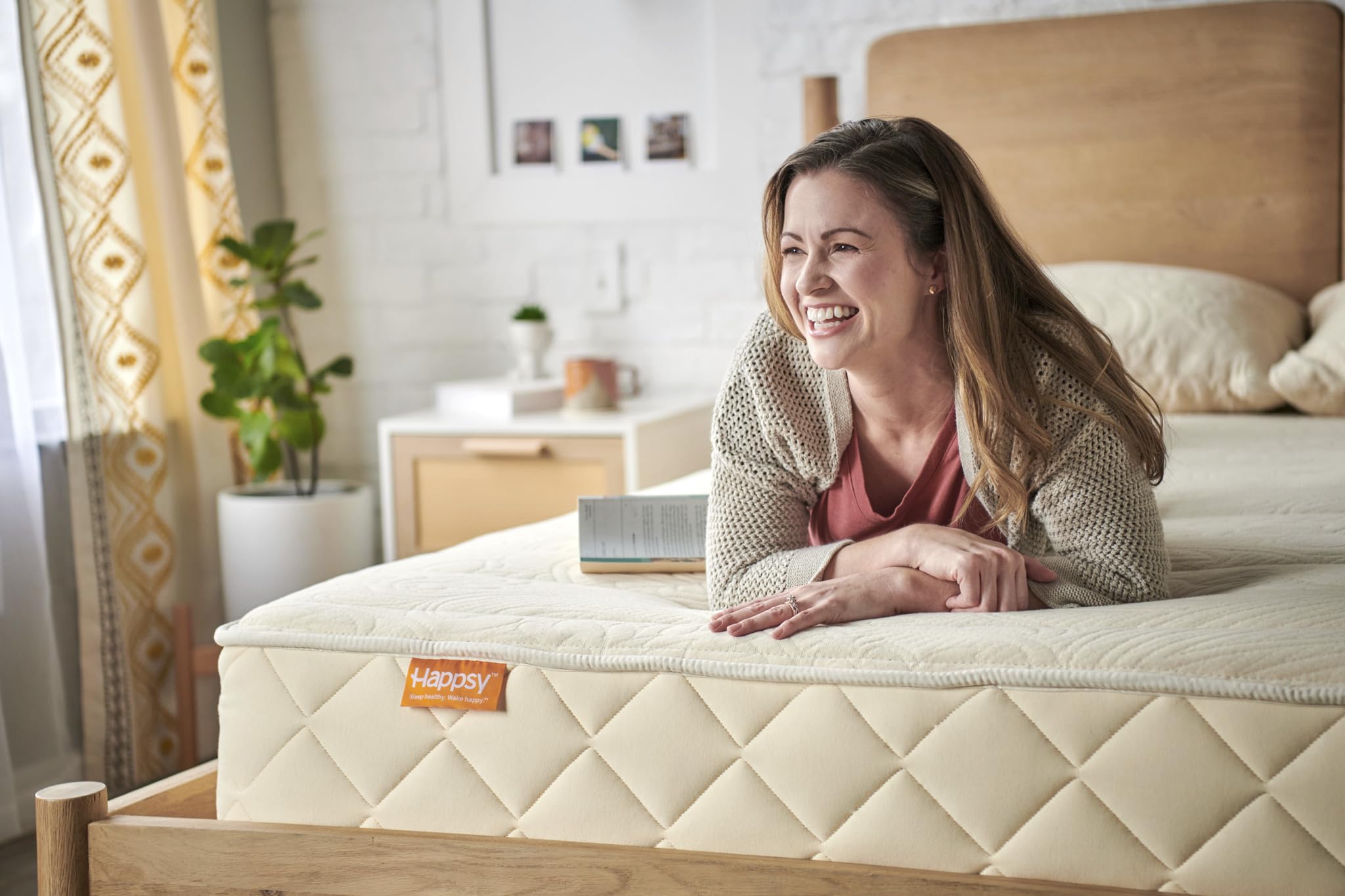 Happsy Organic Queen Mattress - 10 Inch Plush Mattress with Encased Coils - Mattress in Box for Pressure Relief & Comfortable Sleep - Naturally Cooling & Breathable Latex Mattress