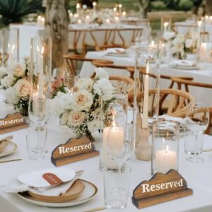 Heavy Reserved Table Signs 4PCS,Reserved Seating Signs,Reserved Tables Seating Signs for Wedding,Restaurants,Ceremony and Events,Restaurant Supplies,Reserved Chair Signs