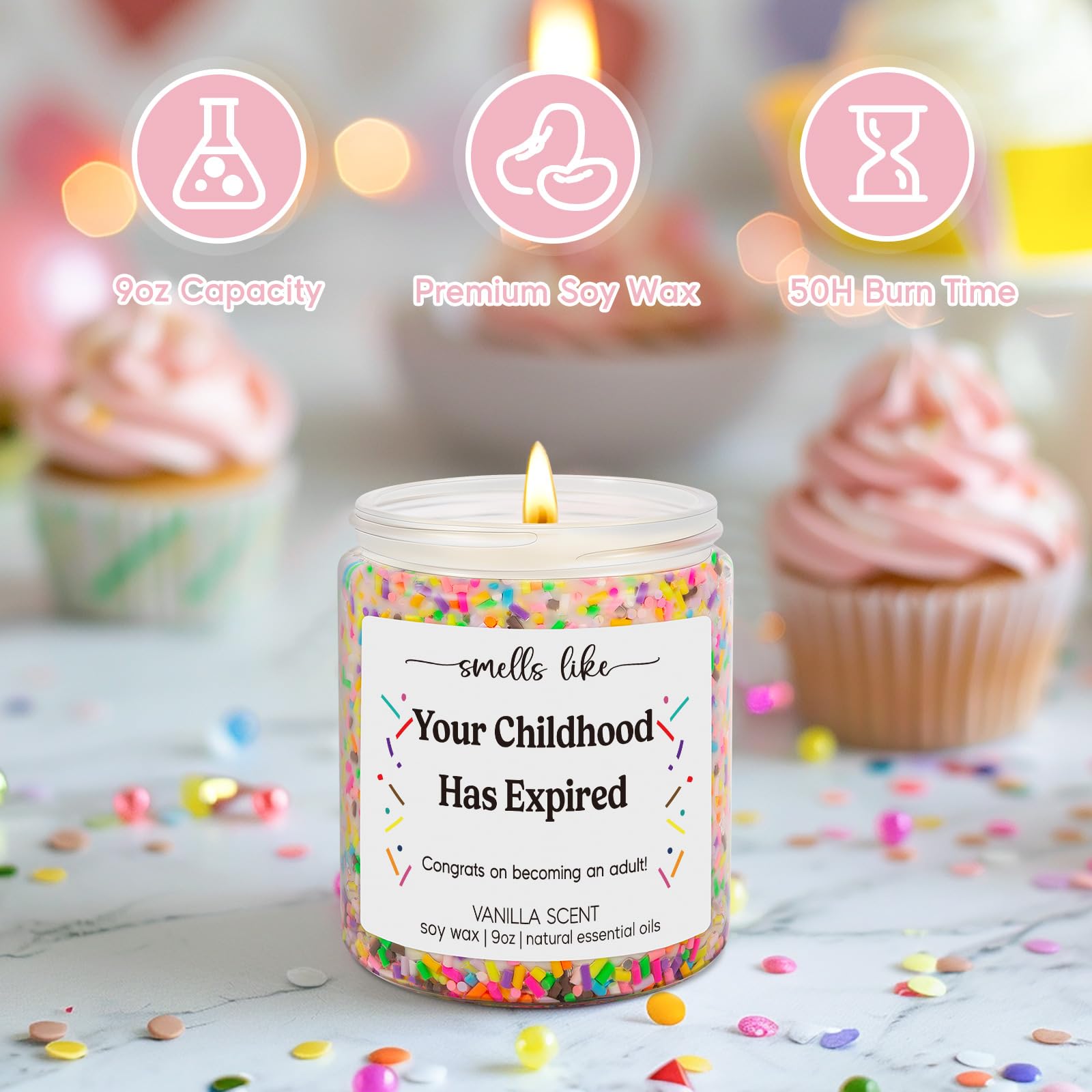 GSPY 18th Birthday Candles - 18th Birthday Gifts for Girls, Boys - 18 Year Old Girl Birthday Gifts - Funny Turning 18, Happy 18th Birthday Gifts for Daughter, Son, Granddaughter, Niece, Friend