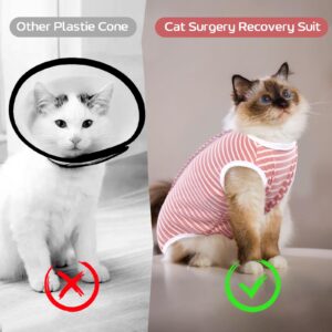 QBLEEV Cat Recovery Suit, Cat Surgery Recovery Suit Female, Kitten Cat Onesie for Cats After Surgery, Pet Cat Spay Surgical Recovery Suit Soft Cat Clothes Abdominal Wound Skin Diseases Protection L