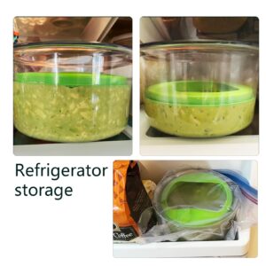 Kreapa Guacamole keeper (2park) guacamole bowls avocado keeper Fresh Guacamole Plastic Kitchen Storage Container with Air Tight Lid, 3-in-1 Avocado Slicer avocado tool 2pcs