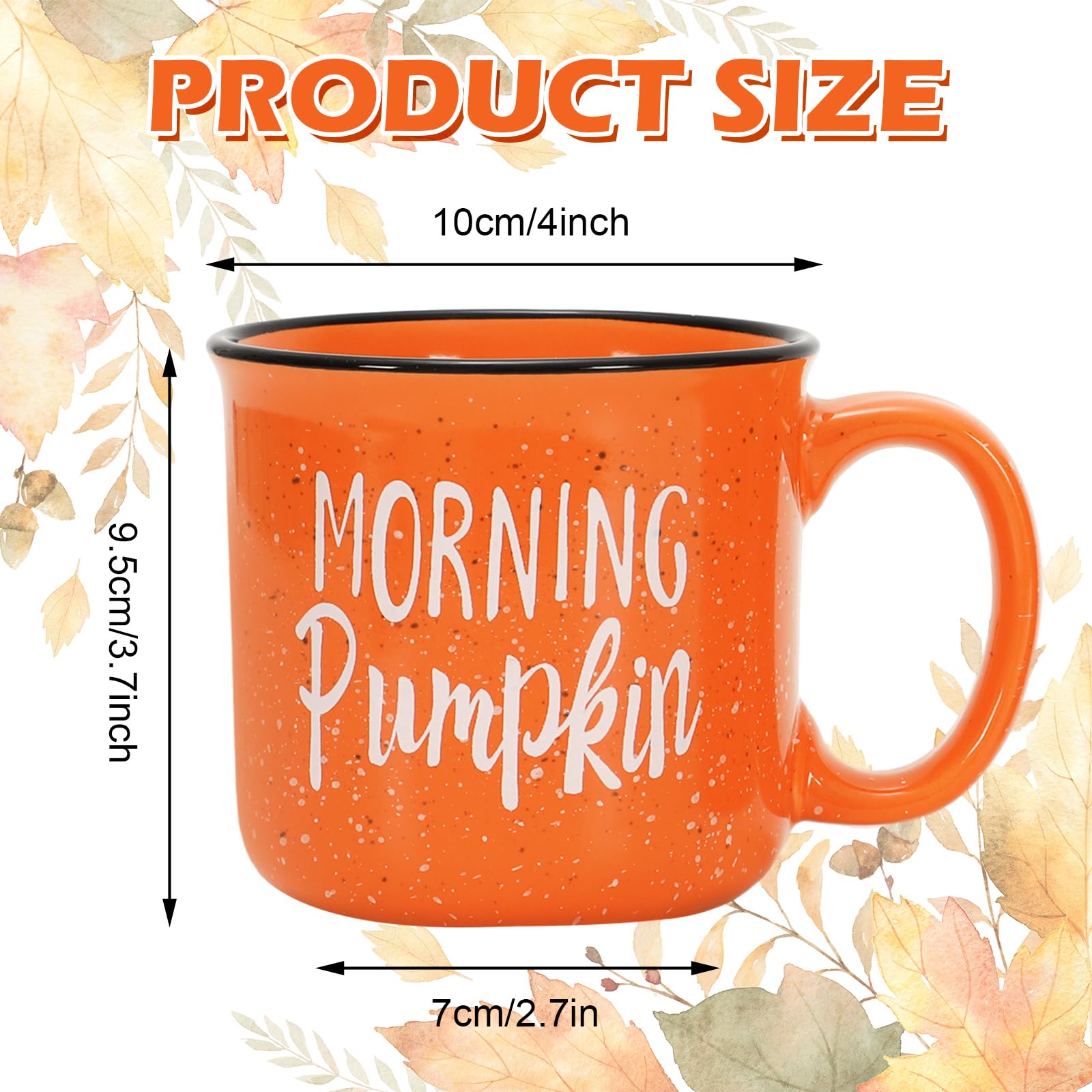 JarThenaAMCS 2Pcs Fall Coffee Mug Orange Fall Y'all Morning Pumpkin Drinking Mug for Autumn Thanksgiving Table Centerpieces Decorations Gifts