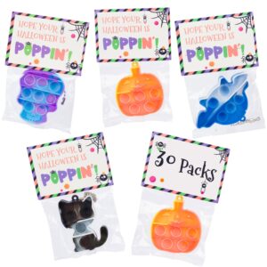 funeta halloween party favors , 30 packs pop it fidget halloween toys, school halloween classroom favors goodie bag fillers, bulk halloween gifts for kids, treats non candy, teal pumpkin project