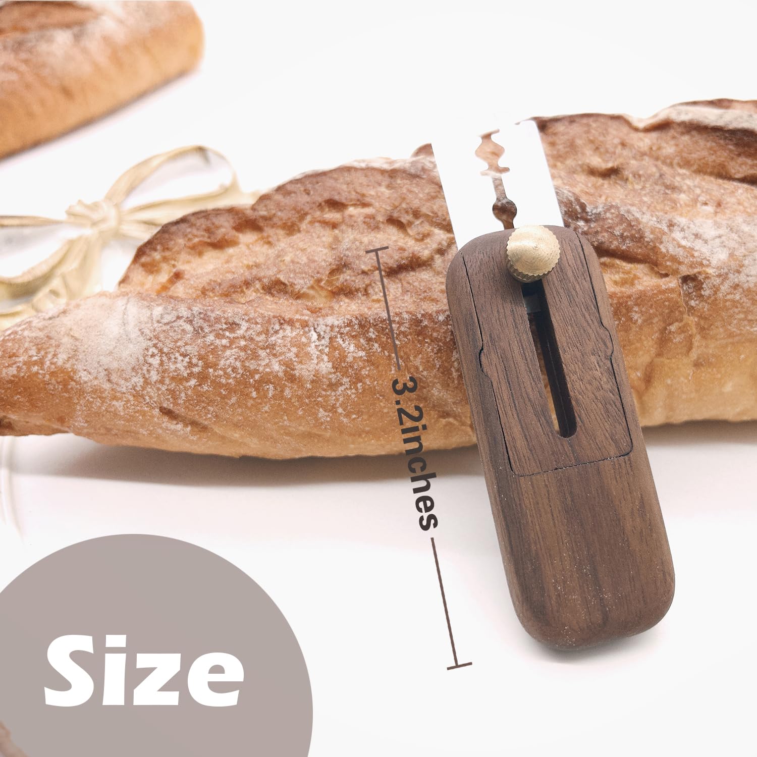 RillyRellow Extractable Bread Lame, Wooden Crafted Bread Lame Slashing Tool, for Dough Scoring Knife, Cut Patterns for Sourdough Bread Slashing, Black Walnut (Without Blade)