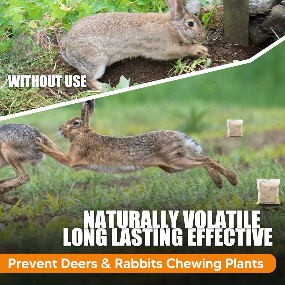 FANDISES Deer Repellent, Rabbit Repellent Outdoor, Deer and Rabbit Repellent for Plants, Powerful Rabbit Repellent for Garden, Deer Deterrent for Garden, Deer Away, Rabbit Deterrent for Yard - 8P