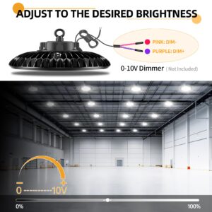 OPENLUX 400W UFO Led High Bay Light 58000lm 5000K 1-10V Dimmable High Bay Led Lights Led High Bay Lights Alternative to 1300W MH/HPS for Gym Factory Warehouse Shop Barn Garage