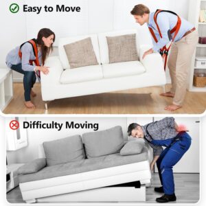 KEDSUM Moving Straps - Lifting Strap for 2 Movers, 2-Person Lifting & Moving System, Hold Up to 800LBS, Anti-Slip Adjustable Furniture Moving Straps Dolly for Appliances, Mattresses, Standard Size