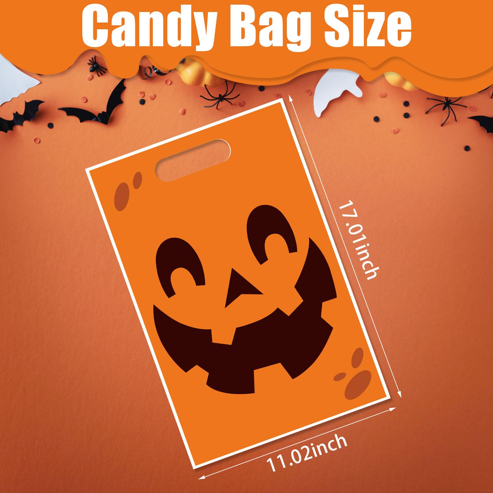 CCINEE 36pcs Halloween Trick Or Treat Bags, Plastic Candy Bags Halloween Party Favors for Kids Large Goodie Snacks Treat Gifts Bags Bulk for School Home Events Supplies