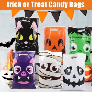 CCINEE 36pcs Halloween Trick Or Treat Bags, Plastic Candy Bags Halloween Party Favors for Kids Large Goodie Snacks Treat Gifts Bags Bulk for School Home Events Supplies