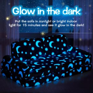 IFNOW Modular Kids Play Couch,Toddler Couch Kids Sofa,Child Sectional Sofa,Bedroom and Playroom Furniture for Toddlers,Convertible Foam and Floor Cushion for Boys and Girls,Glow in The Dark,Star