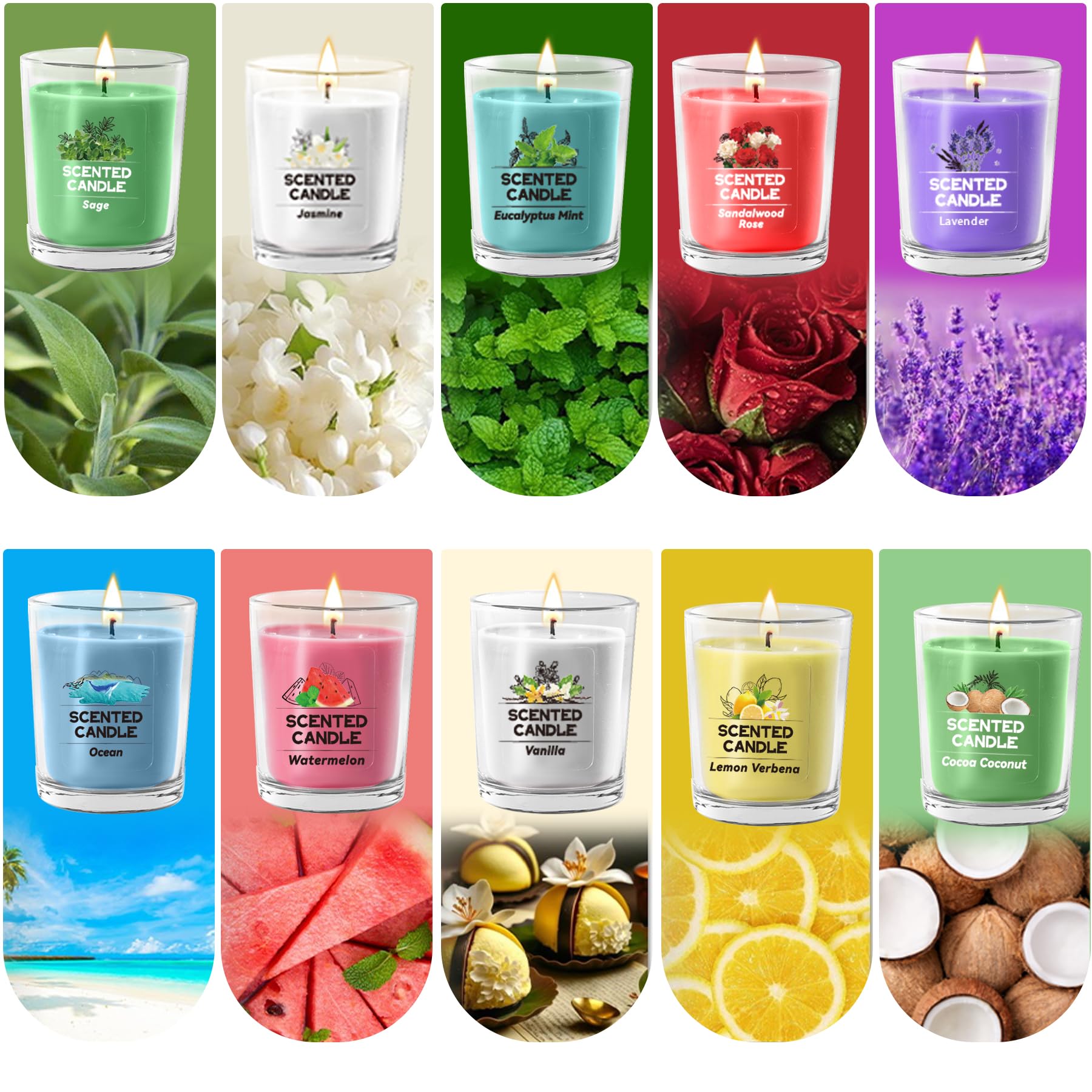 20 Pack Scented Candles Gift Set,Each 5.65oz Aromatherapy Candles Bulk Total 380H Lasting Burn, Soy Wax Candles for Women Home Scented,Ideal for Birthday,Christmas,Thanksgiving