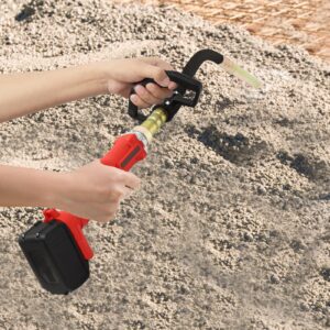 Gworobie Handheld Concrete Vibrating Tool with B-attery, 21V Electric Concrete Vibrator with 3.4ft Shaft Rod, Portable Cordless Pencil Cement Vibrarator Remove Air Bubble and Mix Concrete,Red