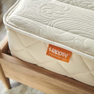 Happsy Organic Queen Mattress - 10 Inch Plush Mattress with Encased Coils - Mattress in Box for Pressure Relief & Comfortable Sleep - Naturally Cooling & Breathable Latex Mattress