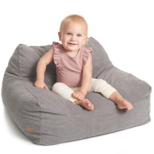 zicoto soft memory foam bean bag chair for toddlers - trendy kids chair and baby lounger for nursery, playroom, or living room decor