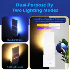 Gnat Trap for House Plug in, 2 Pack Electric Bug Zapper Plug in Wall, Gnat Moth Catcher, House Flying Insect Trap with Night Light Bug Zapper for Flies [2 Device + 10 Glue Cards]