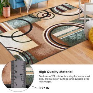 Bribay Area Rug, Washable and Non-Slip 3'x5' Abstract Modern Geometric Living Room Rug, Indoor Entryway Door Mat, Floor Mat Carpet for Bedroom, Kitchen Laundry, Bathroom