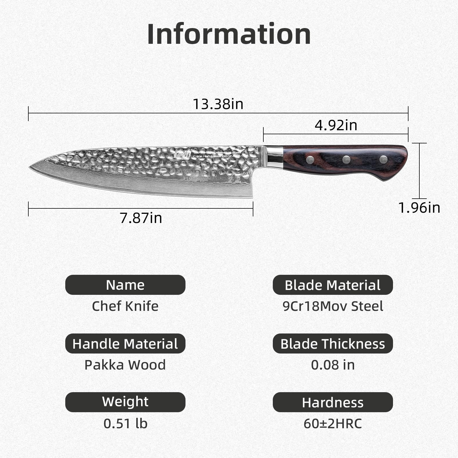 FINDKING 8 Inch Gyuto Chef Knife, Razor-Sharp Damascus Steel Edge Kitchen Knife, All-Purpose Japanese Cutting Companion, Professional-Grade Kitchen Essential (Raven Series)