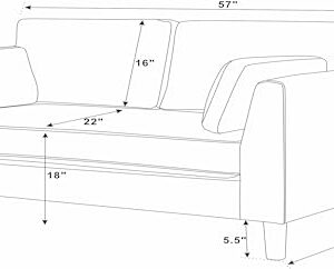 Oadeer Home 57'' Upholstered Loveseat with Pillow Arm