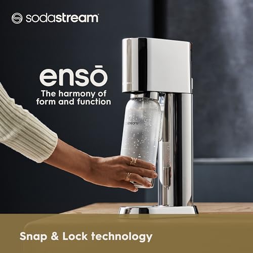 SodaStream Enso Sparkling Water Maker Bundle, 60L CO2 Canister, BPA Free Carbonating Bottle