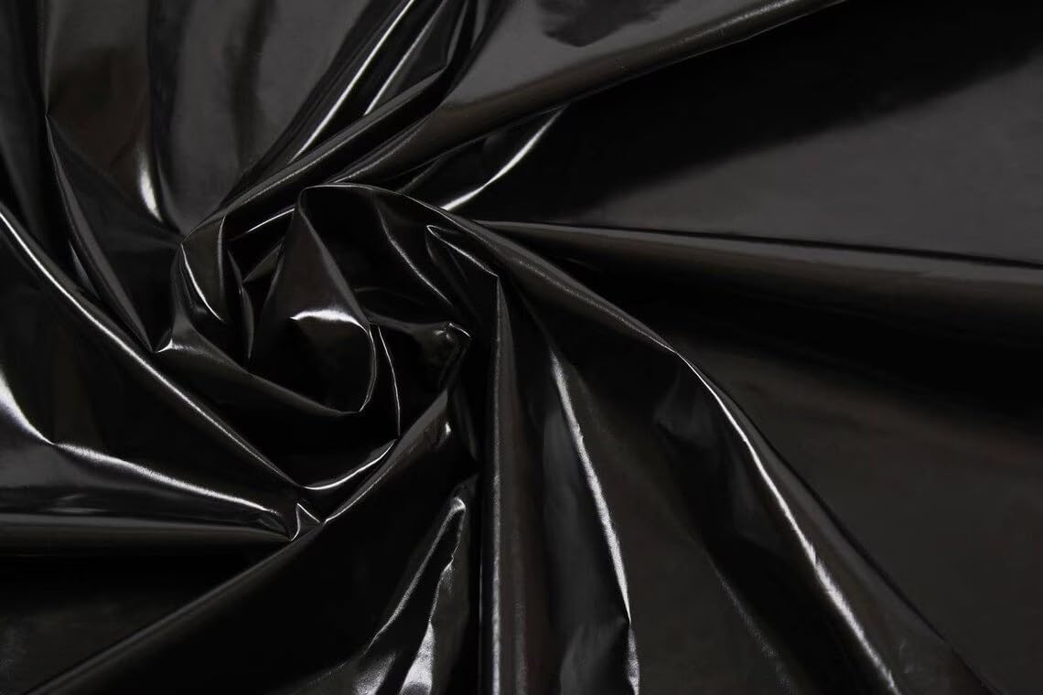 Shiny Black 4-Way Stretch Vinyl Latex Fabric by The Yard, 60" Wide, DIY, Crafts, Club Wear, Costumes, Cosplay