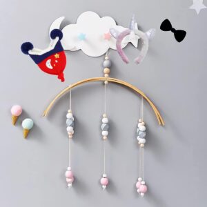 BOSGAS Adhesive Wall Hook for Kids Room,Decorative Wall Mounted Hooks Rack for Hanging Hair Clips,Headwear, Wallets,Hats,and Towels,Kids Coat Hook Rack for Boys and Girls,Easy to Use