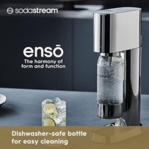 SodaStream Enso Sparkling Water Maker Bundle, 60L CO2 Canister, BPA Free Carbonating Bottle