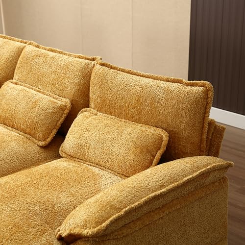 Oversized Modular Sectional Sofa with Double Chaise Lounge, Chenille Upholstered Cloud Couches for Living Room, U Shaped Large Overstuffed Sofa&Couches with Thicked Cushion for Apartment Office