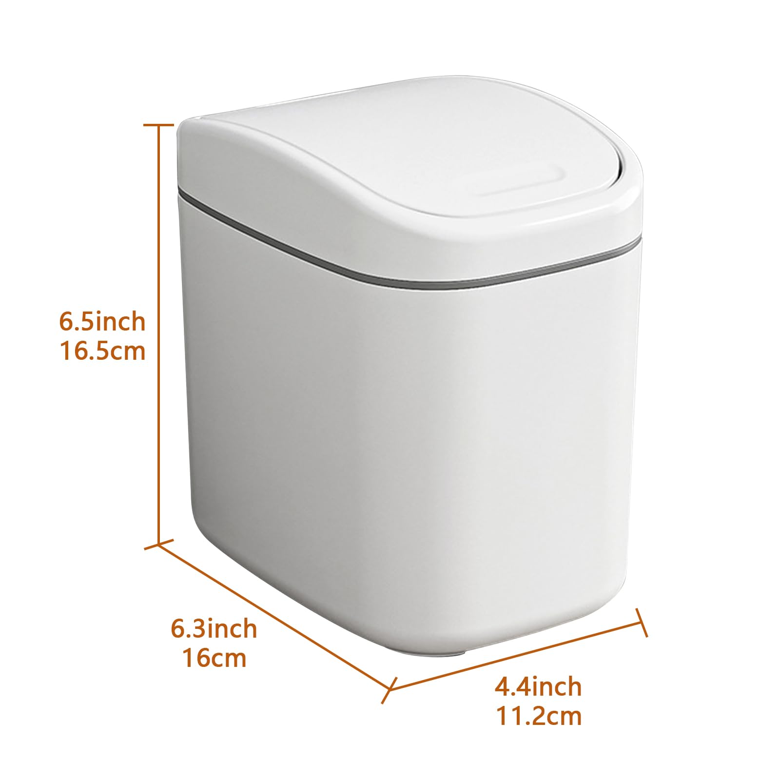 Toguma Desktop Trash Can with Lid Table Trash Basket Bedside Plastic Waste Paper Basket Mini Trash Bin for Car Wastebasket for Coffee Shop (White)