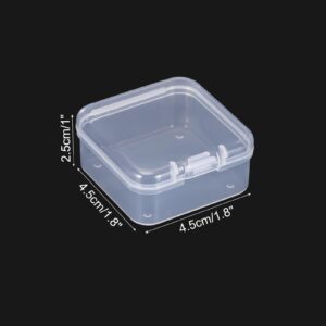 PATIKIL 1.8x1.8x1 Inch Clear Storage Box with Hinged Lid, 20Pack Plastic Stackable Rectangle Organizer Container for Bead Jewelry Small Item Art Craft Project