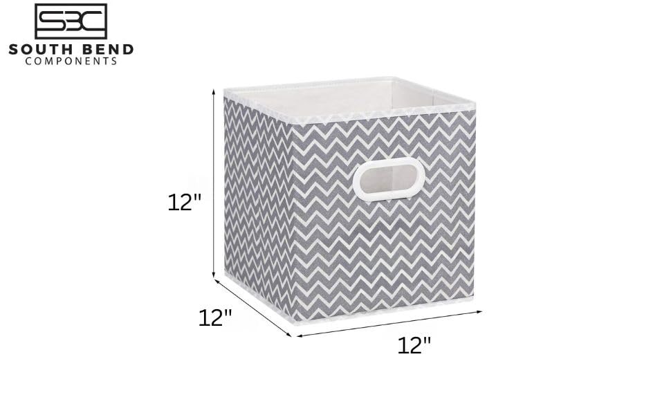 South Bend Components Fabric Cloth Cube Storage Baskets 12x12x12 (1-pack)