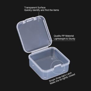 PATIKIL 1.8x1.8x1 Inch Clear Storage Box with Hinged Lid, 12Pack Plastic Stackable Rectangle Organizer Container for Bead Jewelry Small Item Art Craft Project