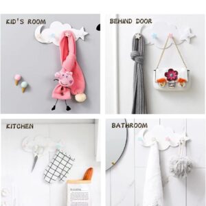 BOSGAS Adhesive Wall Hook for Kids Room,Decorative Wall Mounted Hooks Rack for Hanging Hair Clips,Headwear, Wallets,Hats,and Towels,Kids Coat Hook Rack for Boys and Girls,Easy to Use