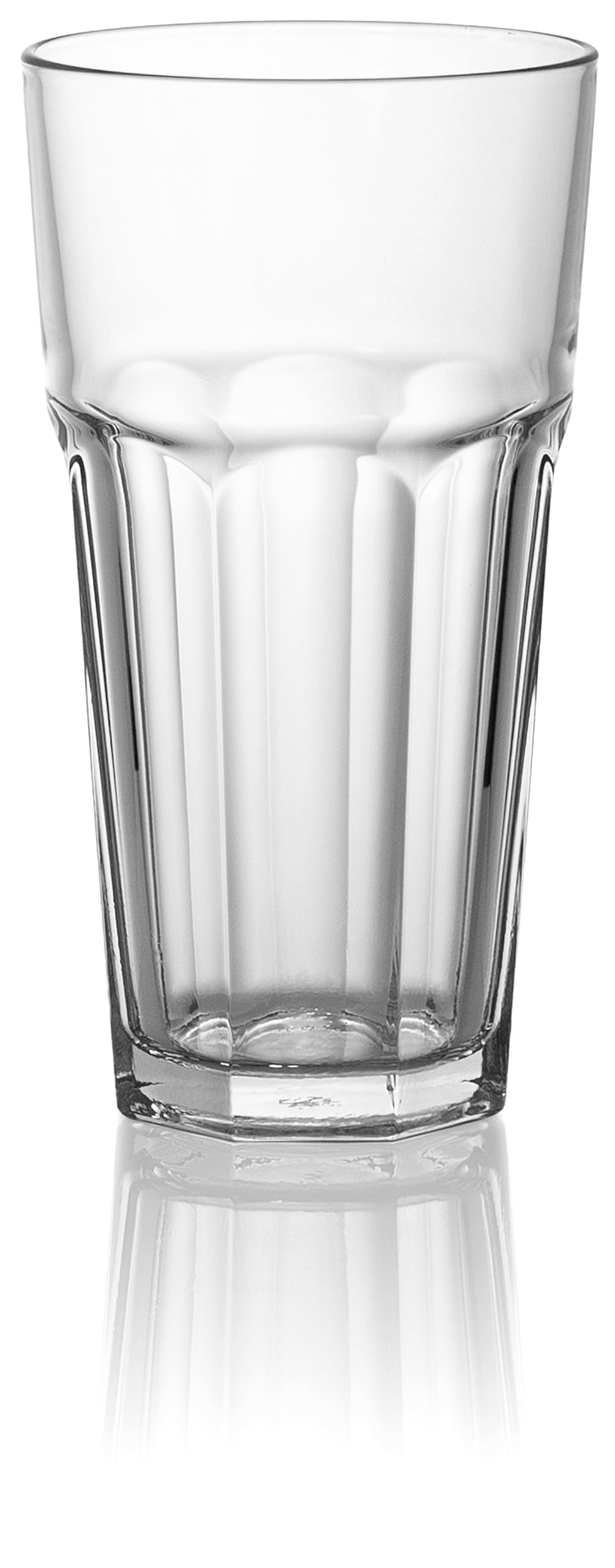 Red Co. Set of 4 Clear Glass 22 Fl Oz Drinking Highball Tumblers for Water, Juice, Beer, Cocktails