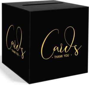 gift card box with gold foil design for birthdays, weddings, showers, graduations, anniversaries, retirements gift cards (black and gold)