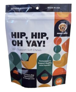 doggy snax hip hip oh yay! canine hip & joint supplement soft chew with glucosamine, chondroitin, green lipped mussel, msm, hyaluronic acid, boswellia and so much more!