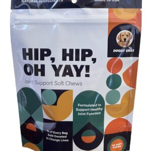 Doggy Snax Hip Hip Oh Yay! Canine Hip & Joint Supplement Soft chew with Glucosamine, Chondroitin, Green Lipped Mussel, MSM, Hyaluronic Acid, Boswellia and so Much More!