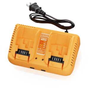 saneexact battery charger for dewalt dcb102 replacement charger station suitable for 12v 20v max lithium-ion batteries compatible with flexvolt 20v/60v battery 2-port charging