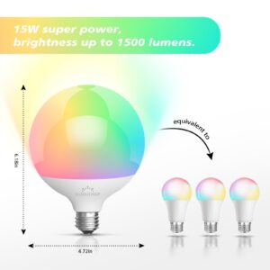 Color Changing LED Light Bulb, Bluetooth Light Bulbs 15W Equivalent 150W, Dimmable Light Bulbs E26 Compatible Mobile APP & Remote Controller, With Tens of Millions of Colors And Multiple Dynamic Modes