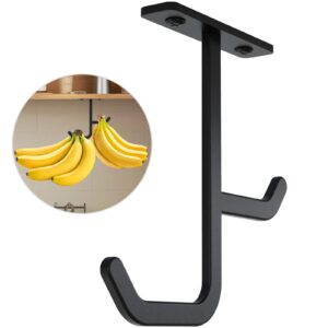 ytaimitop banana hook under cabinet, banana hanger to keep bananas fresh, metal banana holder hook under cabinet, space saving, screw-mounted black