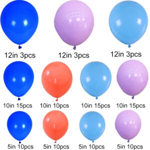 123Pcs Stitc Balloons Decoration Garland Arch Kit Include Blue and Light Purple Balloons,Stitc Foil Mylar Balloons,for Kids Stitc Birthday Party Supplies Baby Shower Party Decorations (blue)