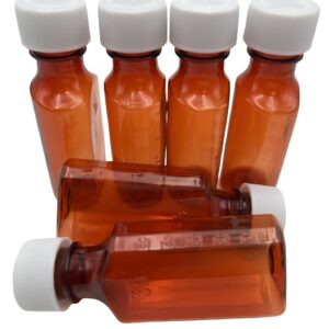 Sandhill Tools Pharmacy Liquid Medicine Leak Proof Bottles 2 Oz with Child Resistant Caps, Perfect for Travel Graduated Oval Plastic Containers (Pack of 12)