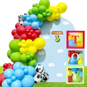 toy inspired story balloons arch kit big party favor balloon boxes cow balloons yellow red blue green latex balloons for boy story baby shower birthday party decorations