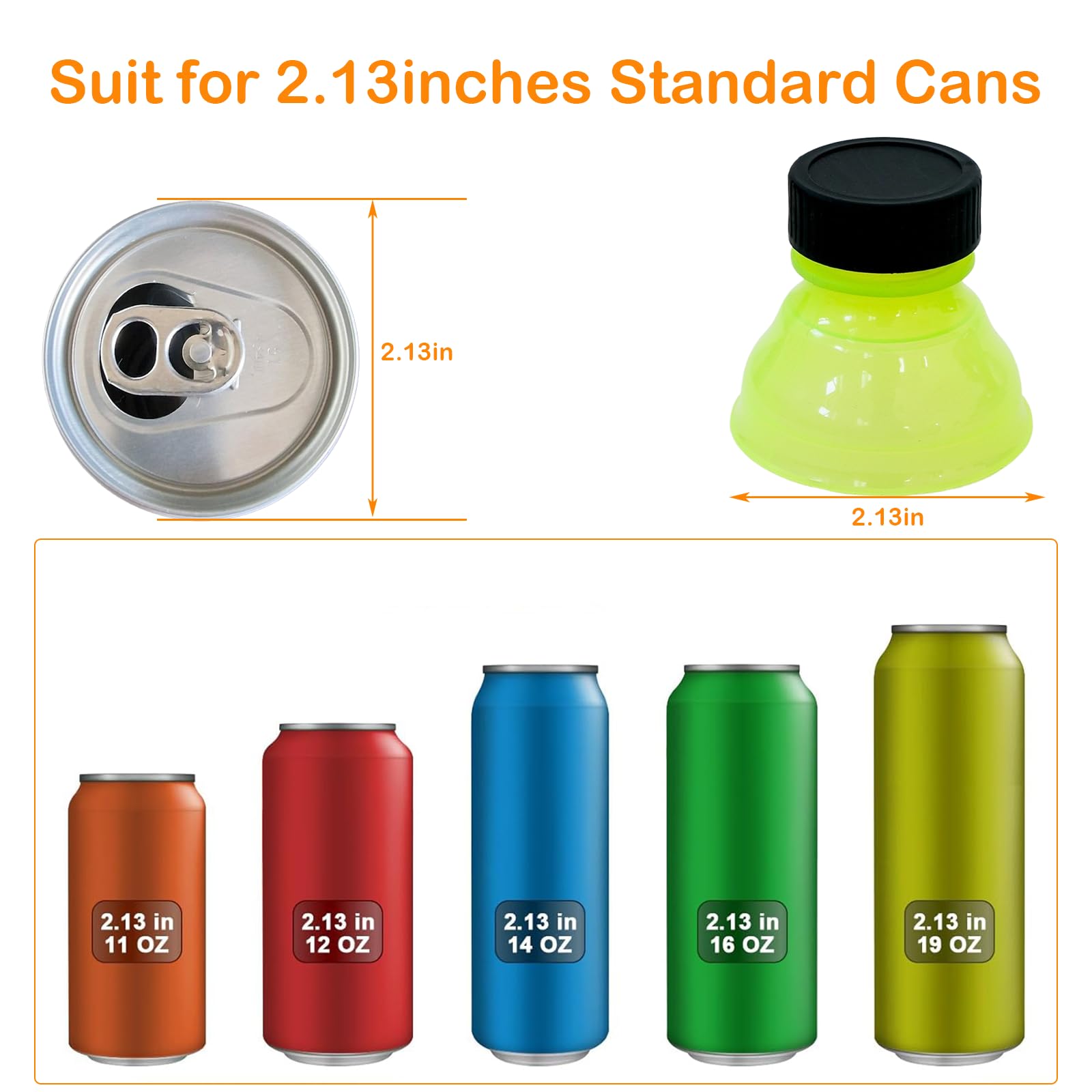 6 Pack Soda Can Lids, 6 Colors Can Covers for Soda, Beer, Energy Drinks, Juice, Seltzer, Coffee, Best Picnic Accessories & Beach Gadgets for Can drinks, BPA-Free, Reusable Soda Can Covers Lids