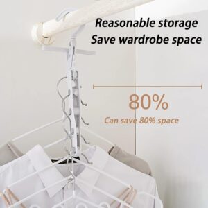 PTZMZB Folding Clothes Drying Rack with 5 Travel Hangers Foldable, Space Saving Foldable Anti Rust Plastic Travel Drying Rack.