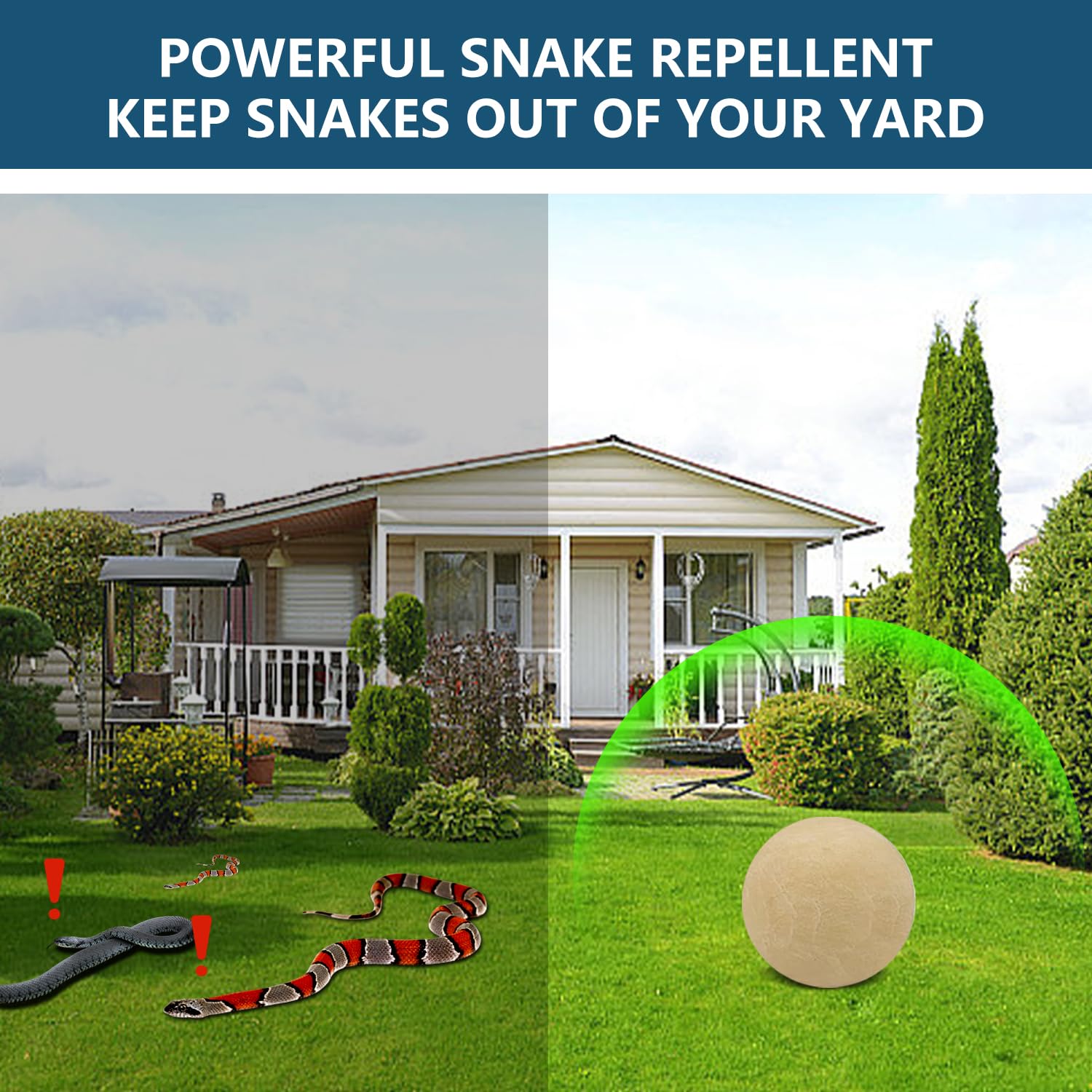 Snake Repellent for Yard,Snake Away Repellent for Outdoors,Snake Repellent,Snake Away,Keep Snakes Away with Natural Repellent -(10balls)