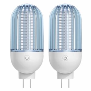 Mosquito Killer Lamp with Rotatable Plug, Electric Indoor Bug Zapper for Home Mosquito Indoor Bug Lights Zappers Electric Bug Zapper 2100V Output, 2-Pack